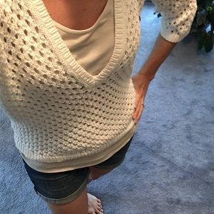 Fun open knit v neck sweater